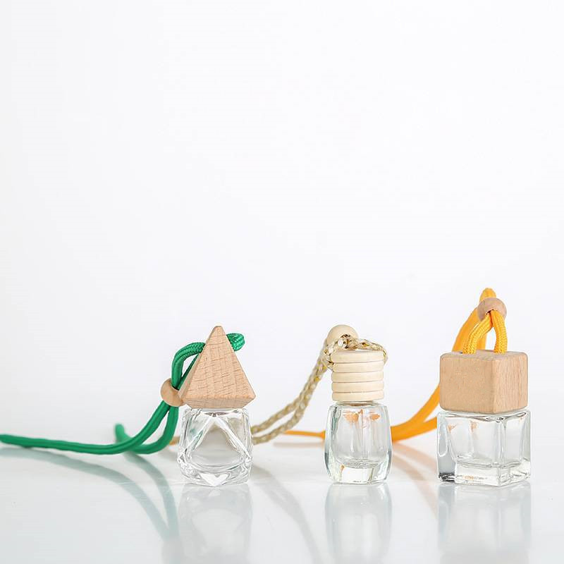 LanJing 5ml 10ml empty wooden cap glass bottles for car air freshener hanging perfume bottle diffuser bottleB