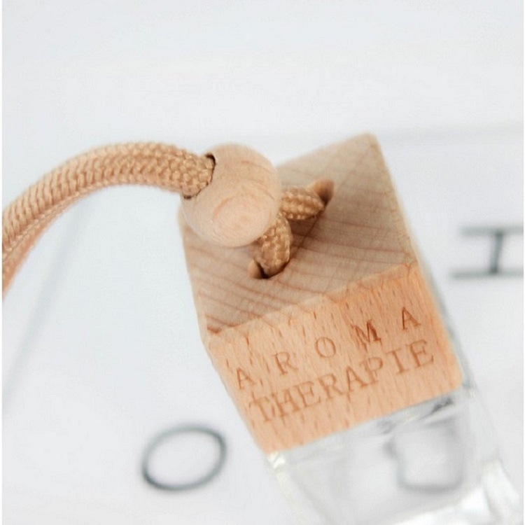 LanJing 5ml 10ml wooden cap empty glass bottles for car air freshener hanging perfume bottle diffuser bottle