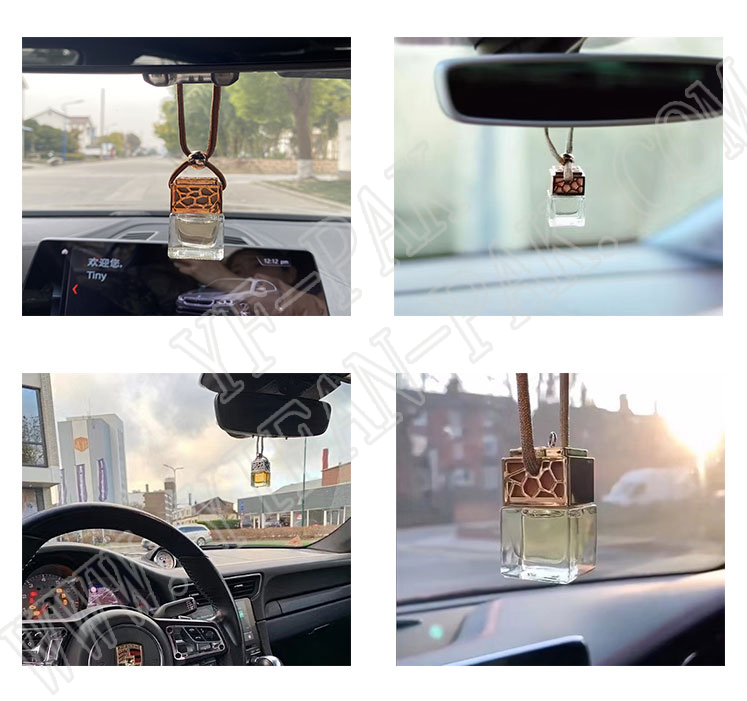 LanJing 5ml 10ml wooden cap empty glass bottles for car air freshener hanging perfume bottle diffuser bottle