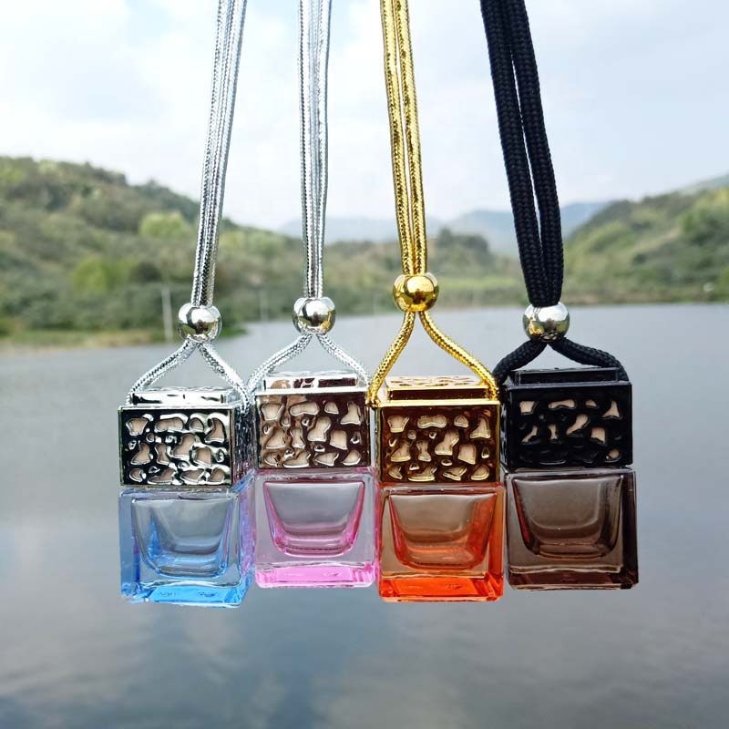 LanJing 5ml 6ml 10ml empty wooden cap car hanging essential oil perfume diffuser bottle for car