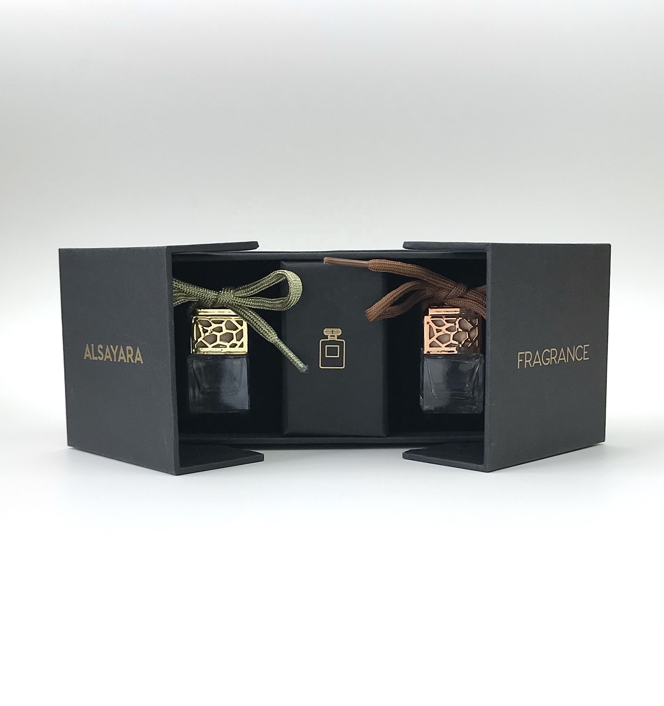 LanJing Square Shape Glass Car Perfume Bottle 10ml 6ml Empty Hanging Car Diffuser Bottle