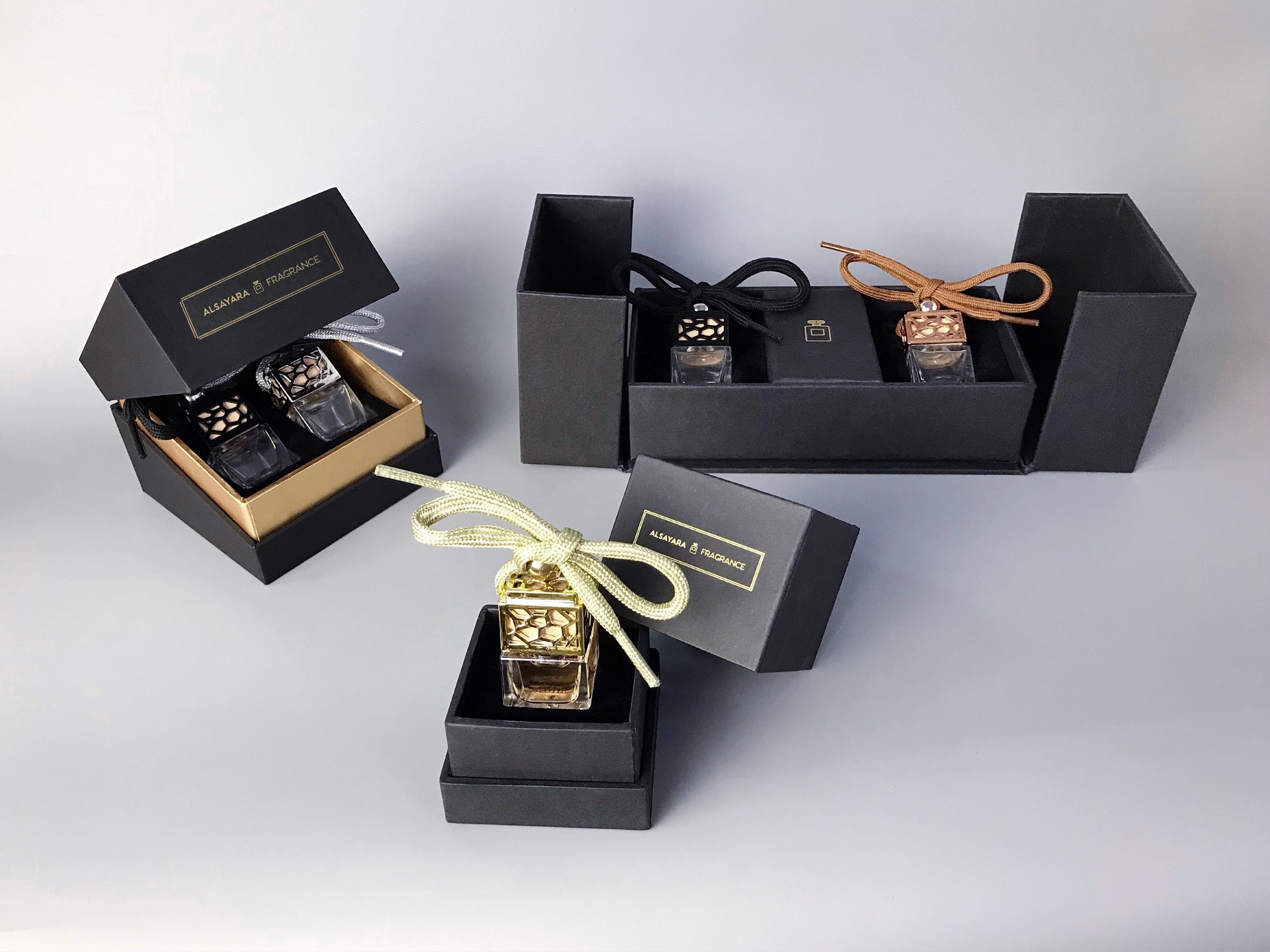 LanJing Square Shape Glass Car Perfume Bottle 10ml 6ml Empty Hanging Car Diffuser Bottle