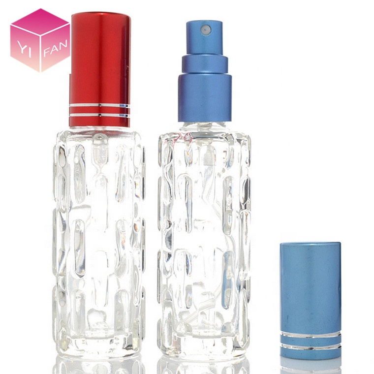 Lanjing 10ML Glass Tube Empty Perfume Glass Bottle With Gold Aluminum Pump Spray Cover