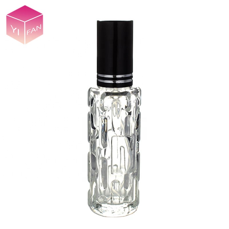 Lanjing 10ML Glass Tube Empty Perfume Glass Bottle With Gold Aluminum Pump Spray Cover