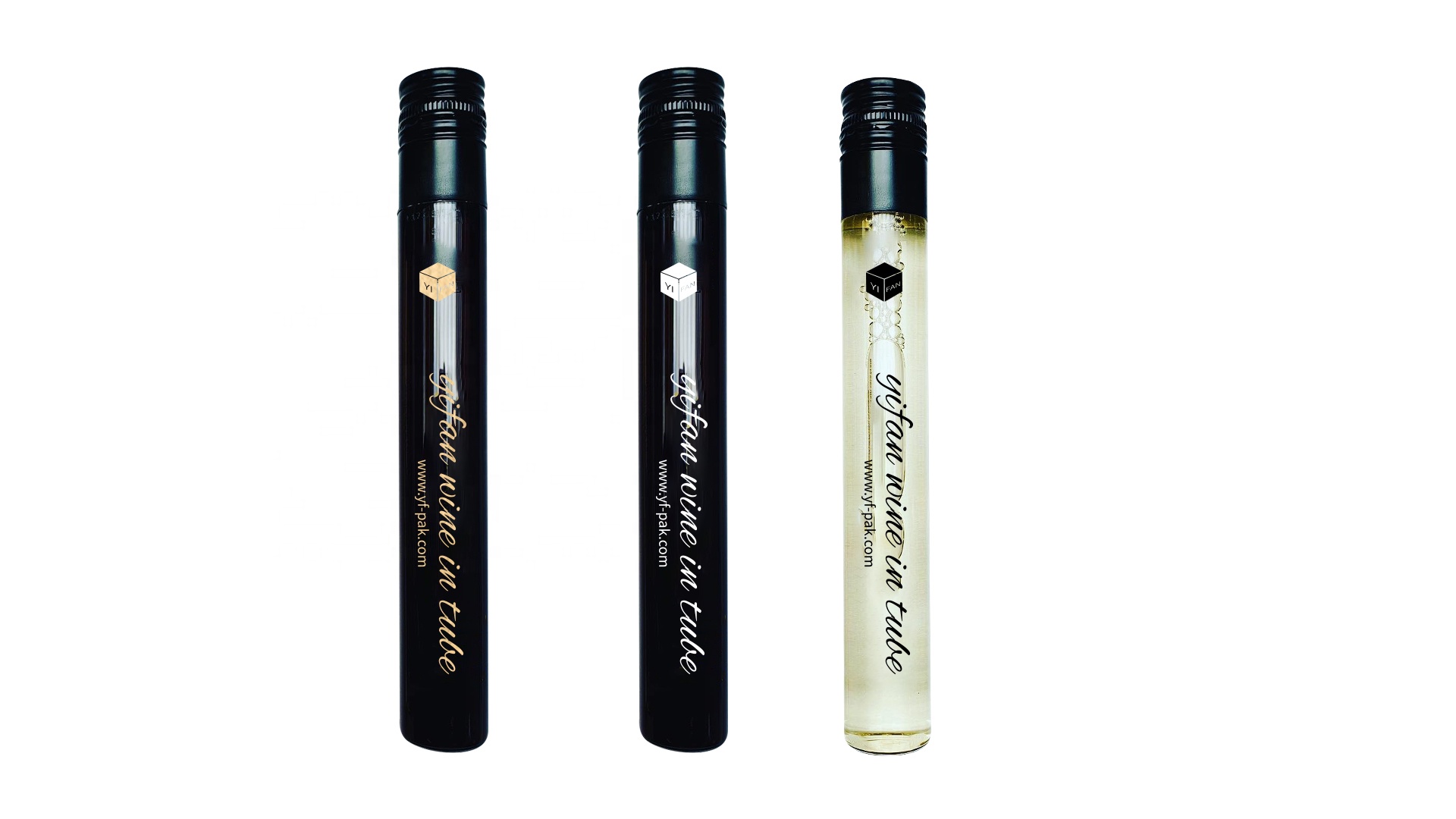 Lanjing Customized 100ml Borosilicate Glass Liquor bottle Tube With Gold Aluminum Cap Wine In Tube