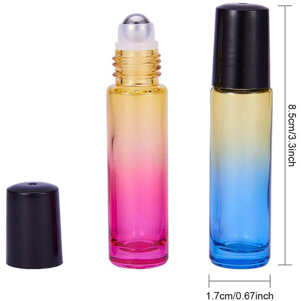 Lanjing Wholesale Essential Oil Roller Bottles 5ML 10ml Perfume Colorful Fancy Glass Roll On Bottle