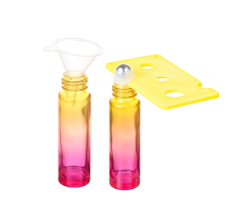 Lanjing Wholesale Essential Oil Roller Bottles 5ML 10ml Perfume Colorful Fancy Glass Roll On Bottle
