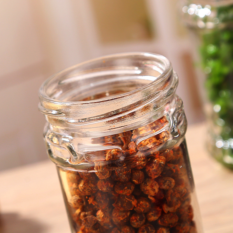 Laoganma transparent glass jam pickle bird's nest bottle empty wide mouth stonemason jar 100ml 200ml 280ml