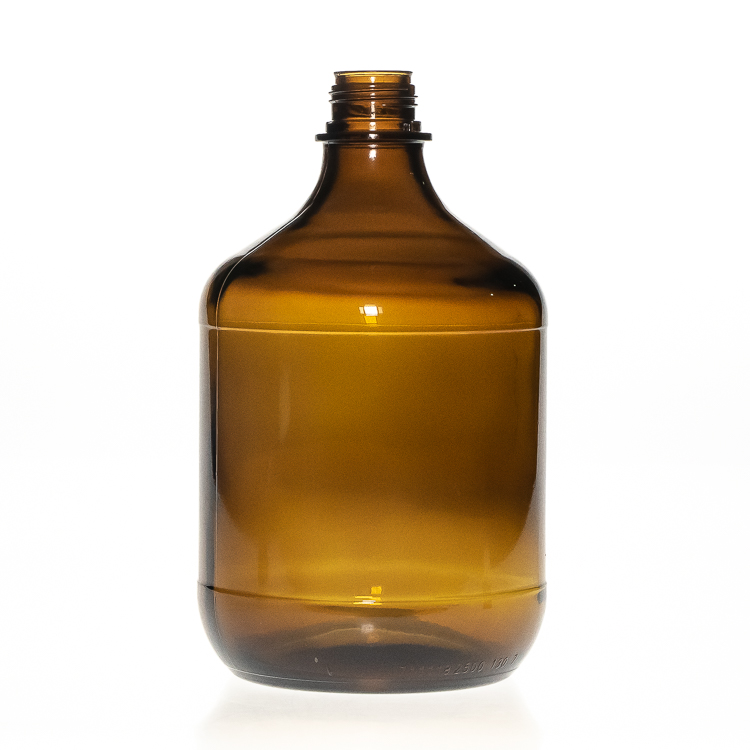 Large 2.5L Round Amber Liquid Medicine Chemical Glass Pharmaceutical Bottle with Child Proof Cap