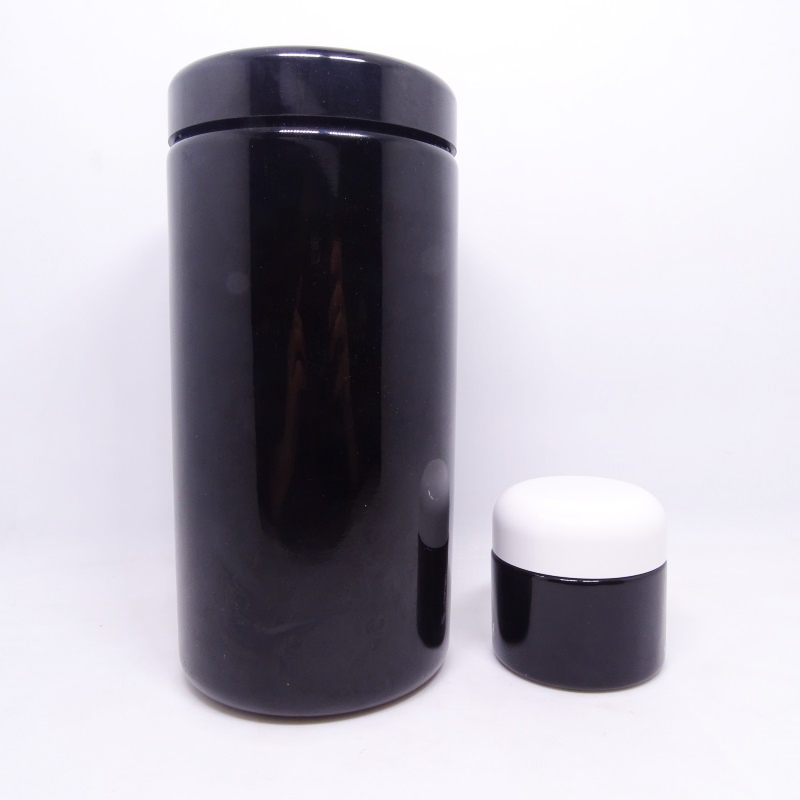 Large 250g UV Black Dark Ultraviolet Stash Jar Herb 250ml 500ml 1000ml UV Smell Proof Air Tight Ultraviolet Storage Glass Jar
