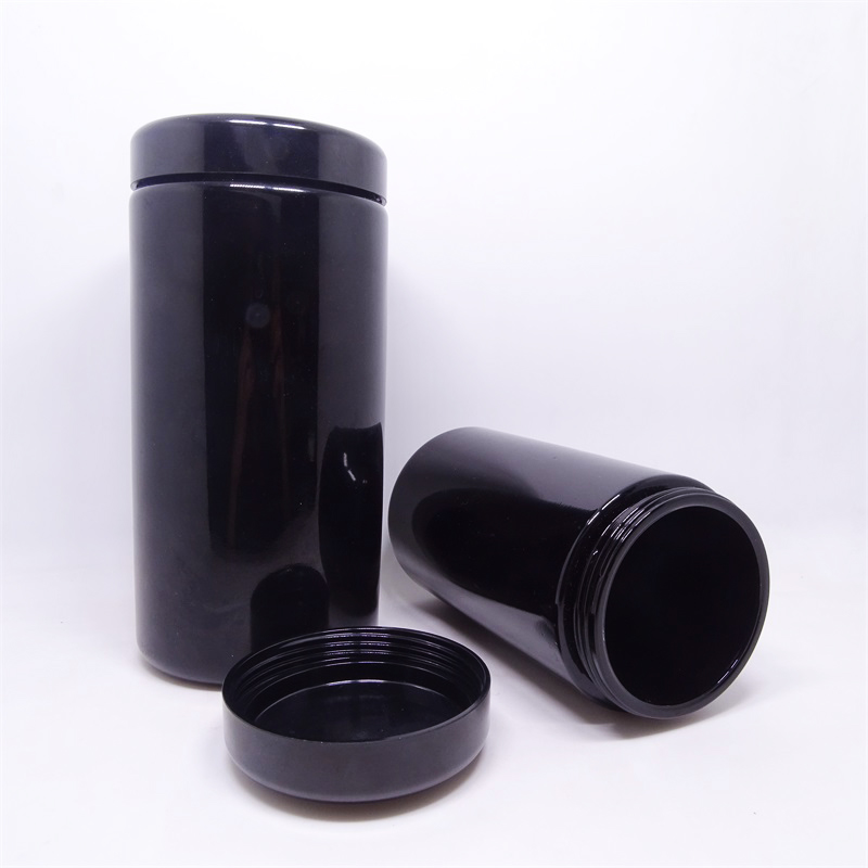 Large 250g UV Black Dark Ultraviolet Stash Jar Herb 250ml 500ml 1000ml UV Smell Proof Air Tight Ultraviolet Storage Glass Jar