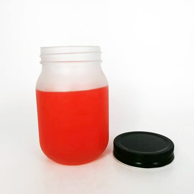 Large 500ml round frosted storage glass jar with airtight lid food container glass