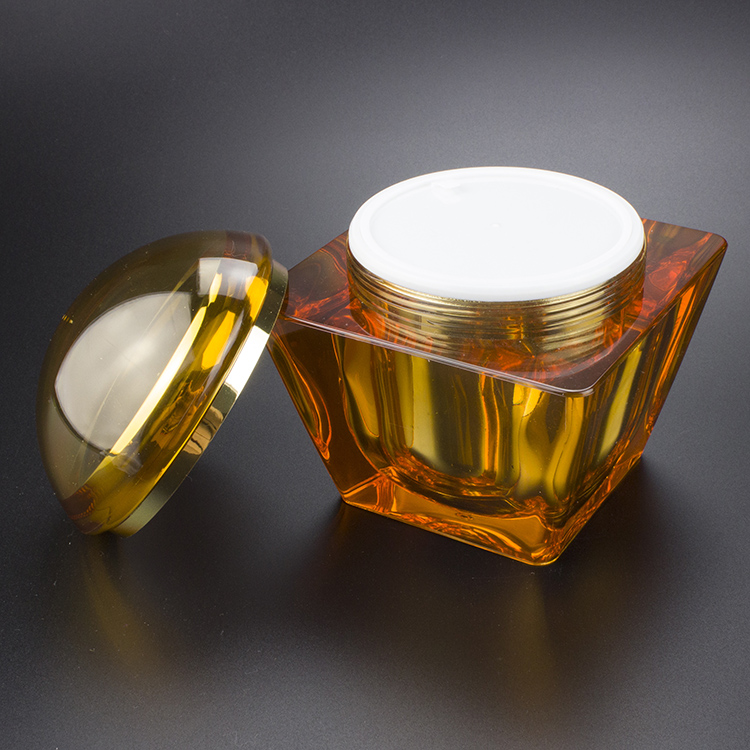 Large Capacity 200g 250g Orange Plastic Cream Acrylic JA57 Jar