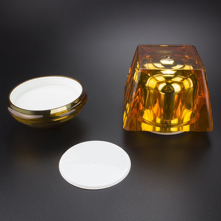 Large Capacity 200g 250g Orange Plastic Cream Acrylic JA57 Jar