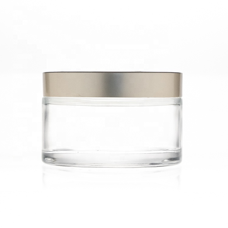 Large Capacity 200ml 300g Cylinder Round Clear Empty Cosmetic Packaging Glass Body Cream Jar Wholesale