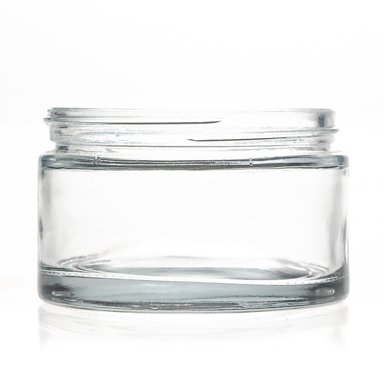 Large Capacity 200ml 300g Cylinder Round Clear Empty Cosmetic Packaging Glass Body Cream Jar Wholesale
