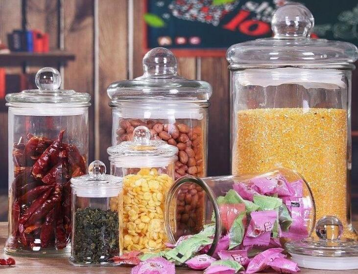 Large Capacity Clear Glass Jars With Lids Glass Food Canisters For Pantry Flour Grains Sugar Coffee