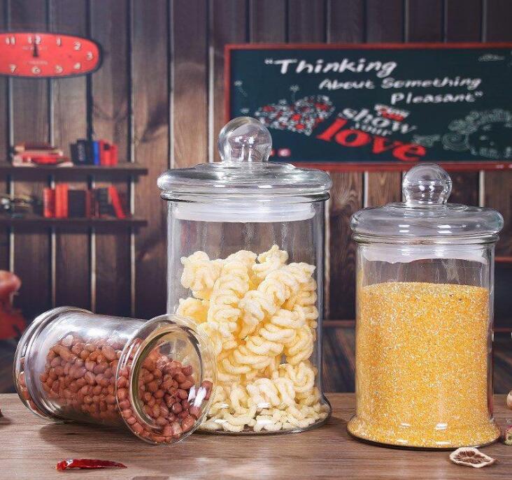 Large Capacity Clear Glass Jars With Lids Glass Food Canisters For Pantry Flour Grains Sugar Coffee