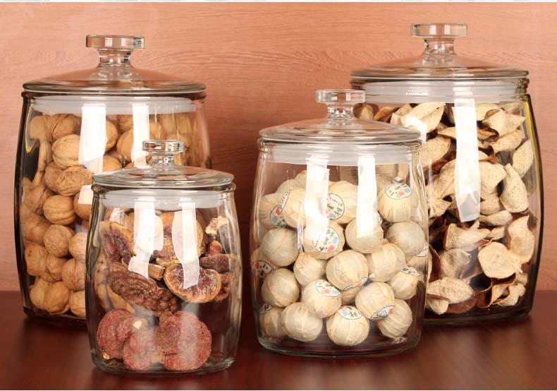 Large Capacity Clear Glass Storage Containers Glass Jars With Sealed Lids For Apothecary Dried Fruit Snacks Cereal Grains