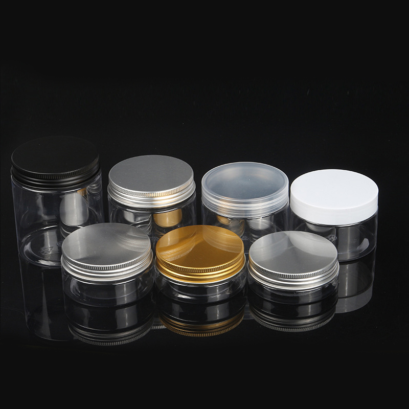 Large Empty 50g 100g 150g 200g 250g 500g food grade clear PET 8oz plastic jar with lid for Candy salad