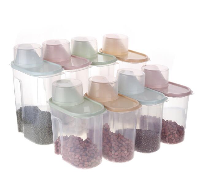 Large Plastic Cereal Storage Containers For Kitchen Organization Food Storage Grains Dry Food Snacks Rice