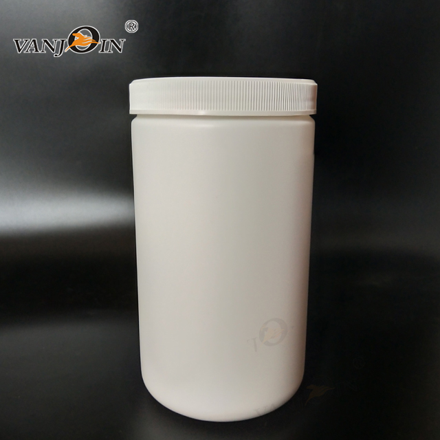 Large Plastic Empty Storage Containers 16oz 24oz 32oz HDPE Protein Powder Jars with white ribbed lid