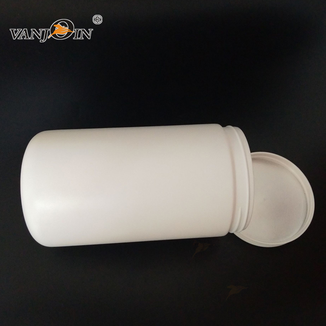 Large Plastic Empty Storage Containers 16oz 24oz 32oz HDPE Protein Powder Jars with white ribbed lid