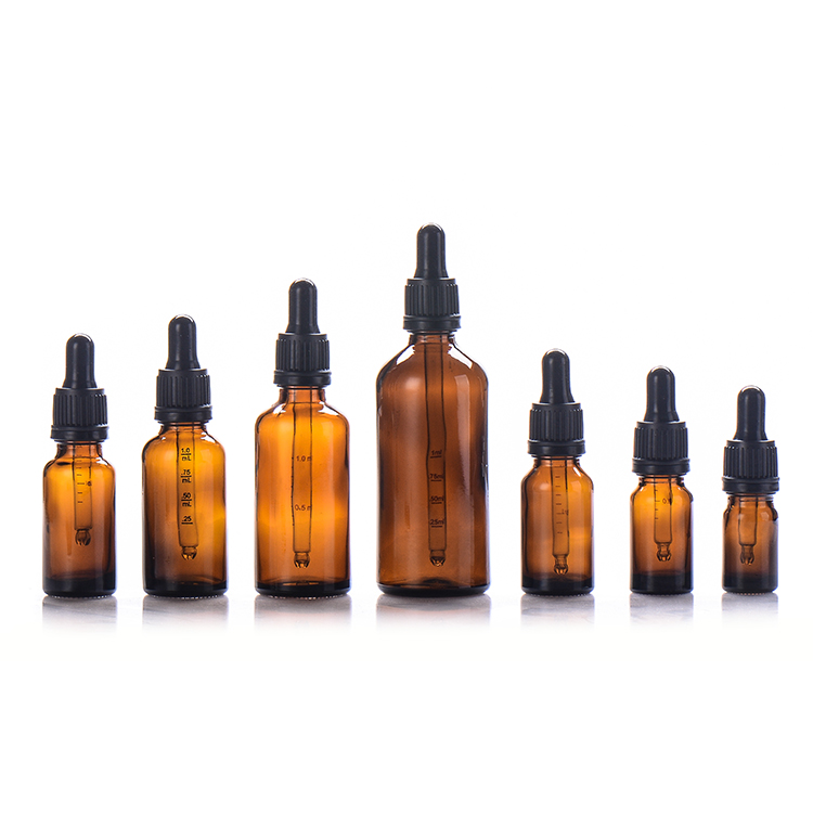 Large Quantity In Stock Low MOQ 30ml Empty Amber Round Glass Dropper Bottle For Oil With Liquid Medicine