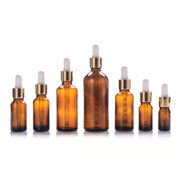 Large Quantity In Stock Low MOQ 50ml Empty Amber Round Glass Dropper Bottle For Oil With Liquid Medicine