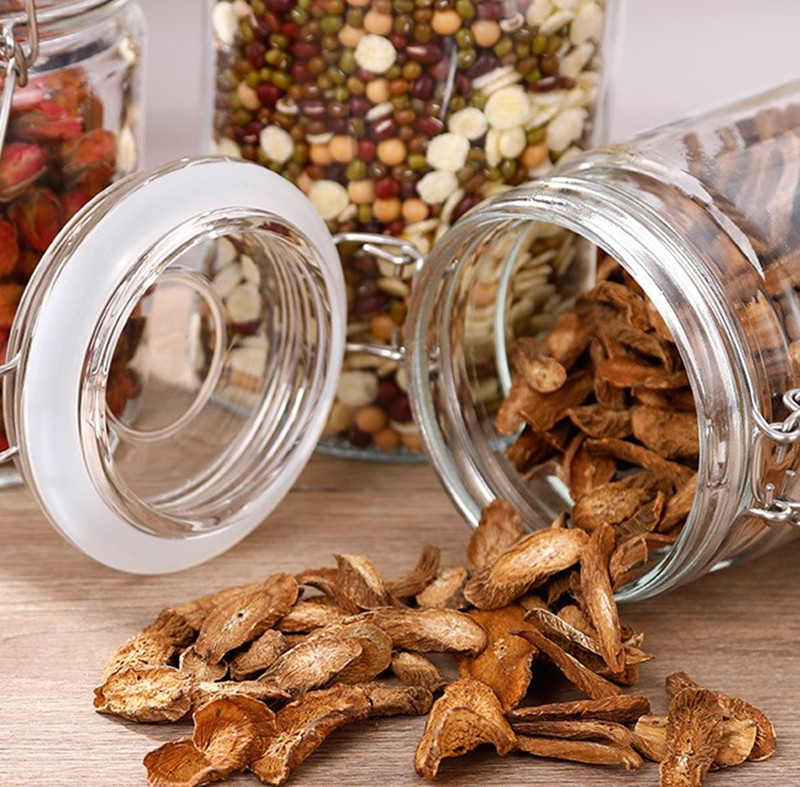 Large Round Glass Kitchen Storage Jar Wide Mouth Glass Jars Sealed Storage Tank Glass Food Storage Jar Containers Set