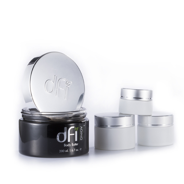 Large Seal face cream 15g 20g 30g 50g 100g frosted white round 200ml cosmetic packaging glass jar with UV silver cap