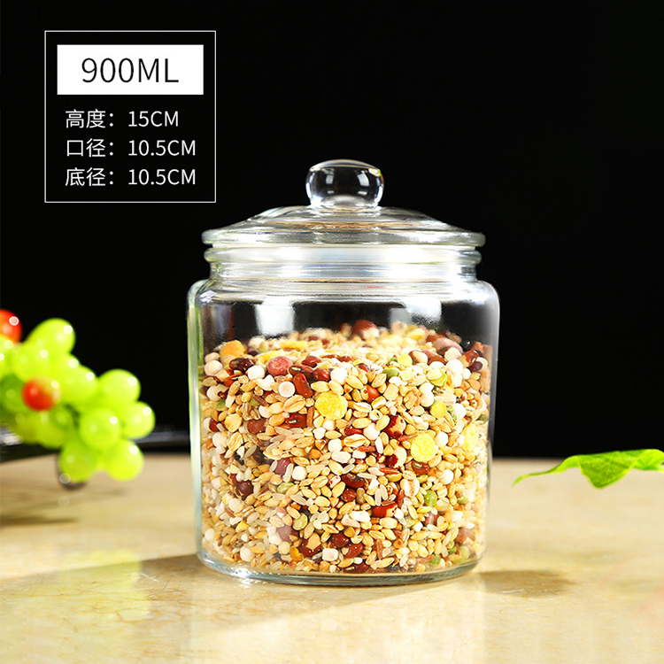 Large Size 6000ml Glass Grain Storage Jar Clear Big Stash Jar Recyclable 4000ml Food Cereals Container For Kitchen Use