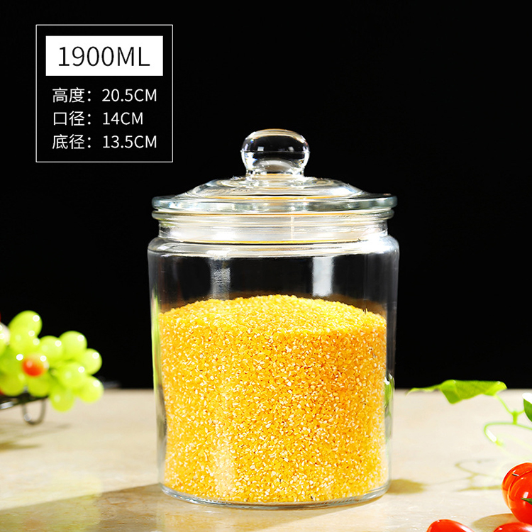 Large Size 6000ml Glass Grain Storage Jar Clear Big Stash Jar Recyclable 4000ml Food Cereals Container For Kitchen Use
