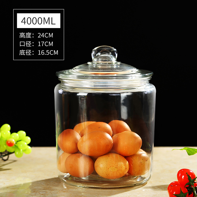 Large Size 6000ml Glass Grain Storage Jar Clear Big Stash Jar Recyclable 4000ml Food Cereals Container For Kitchen Use