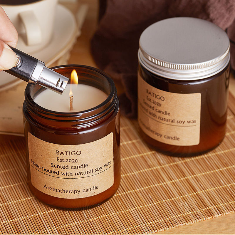 Large Size Amber Glass Jar 500ml For Candle Jar Use
