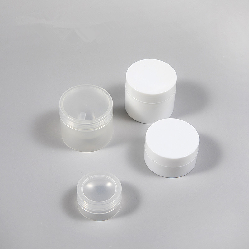 Large Stock 3g 5g 10g 20g 30g 50g Skin Care Cosmetic white plastic jar with screw lid