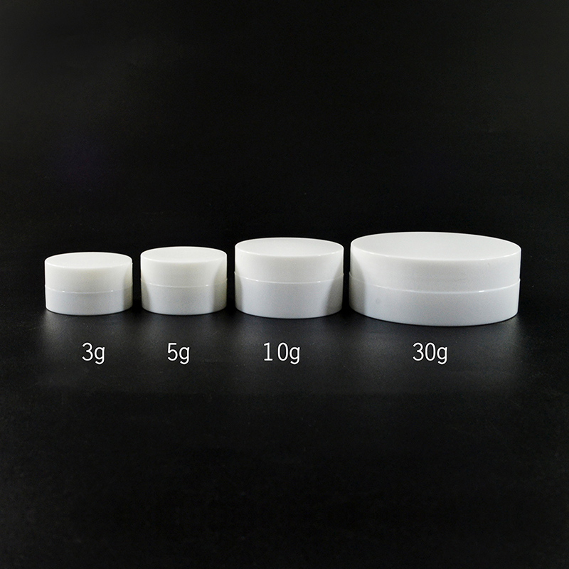 Large Stock 3g 5g 10g 20g 30g 50g Skin Care Cosmetic white plastic jar with screw lid