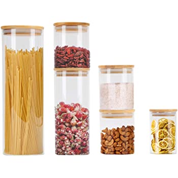 Large Volume Borosilicate Glass Storage Jar Glass Jar With Bamboo Rope Lid