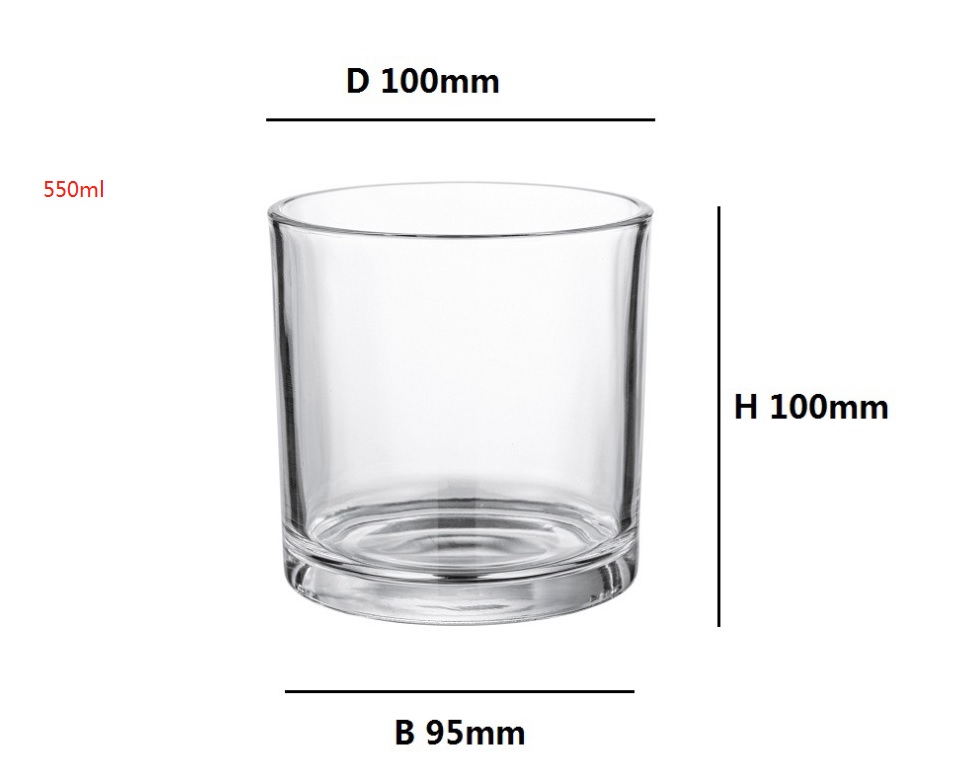 Large candle clear glass jars