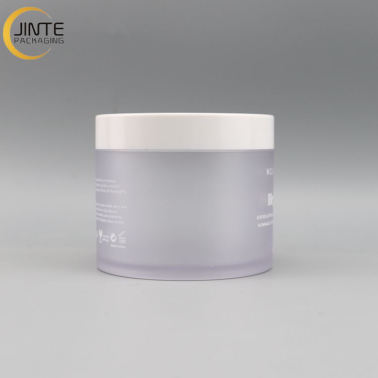 Large capacity container logo printing 250g 8oz cosmetic packaging frost plastic jar with white plastic lid