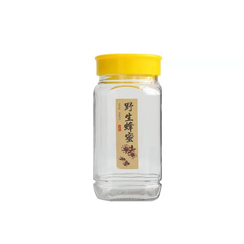 Large capacity glass honey bottle pickle bottle sealed jar
