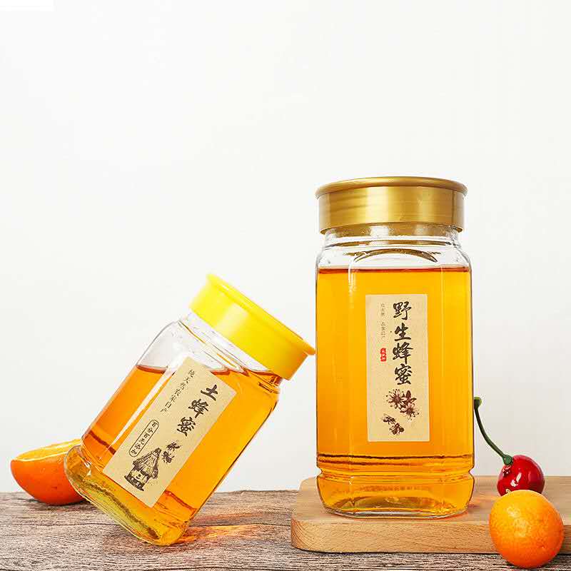 Large capacity glass honey bottle pickle bottle sealed jar