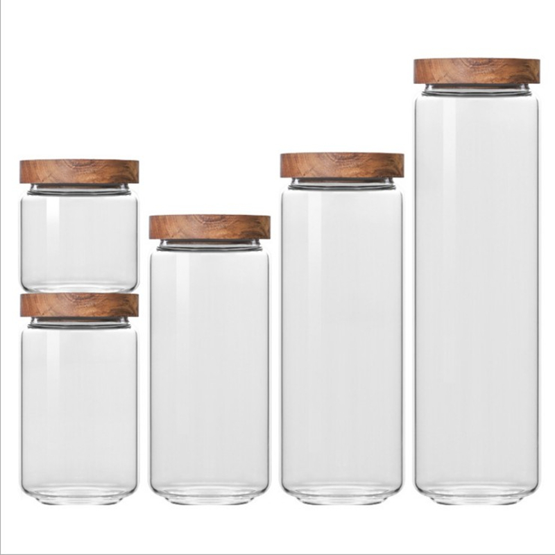 Large capacity trapezoidal coffee storage jar borosilicate glass jar supplier