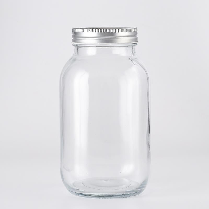Large capacity wide mouth tall 100g 3oz 4oz 6oz recycled storage canning gold metal lid 150ml 750ml jam bottle glass mason jar