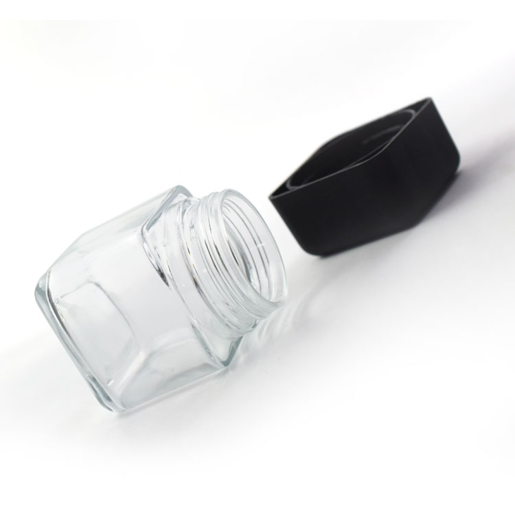 Large stock  child resistant clear glass jar with lid