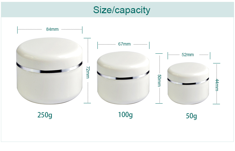 Large stocks 10g 20g 30g 50g 100g 150g 250g Plastic cream jars with line cosmetic jars customized