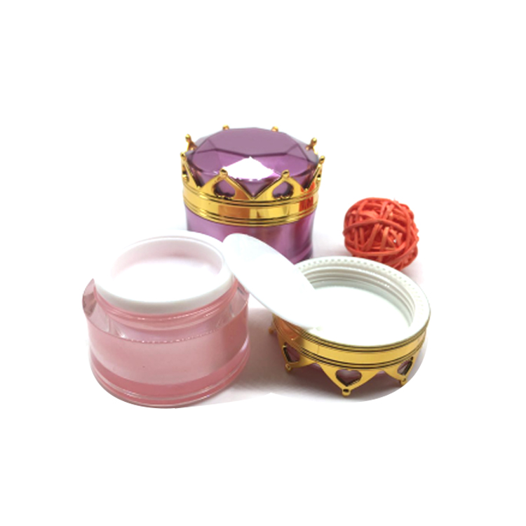 Latest Design 20g Round Crown Cosmetic Packaging Acrylic Cream Jars