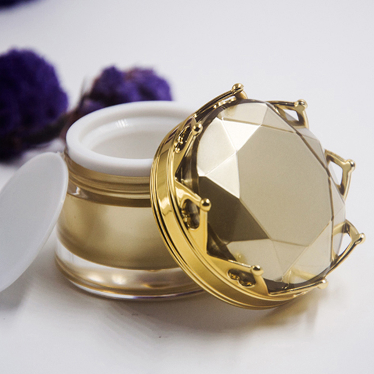 Latest Design 20g Round Crown Cosmetic Packaging Acrylic Cream Jars