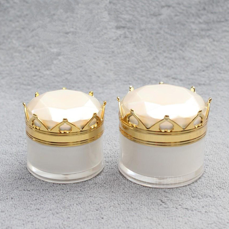 Latest Design 20g Round Crown Cosmetic Packaging Acrylic Cream Jars