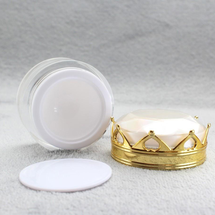 Latest Design 20g Round Crown Cosmetic Packaging Acrylic Cream Jars